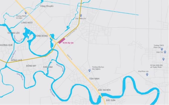 Vị trí dự án Khu đô thị Thiên Lộc Complex trên bản đồ