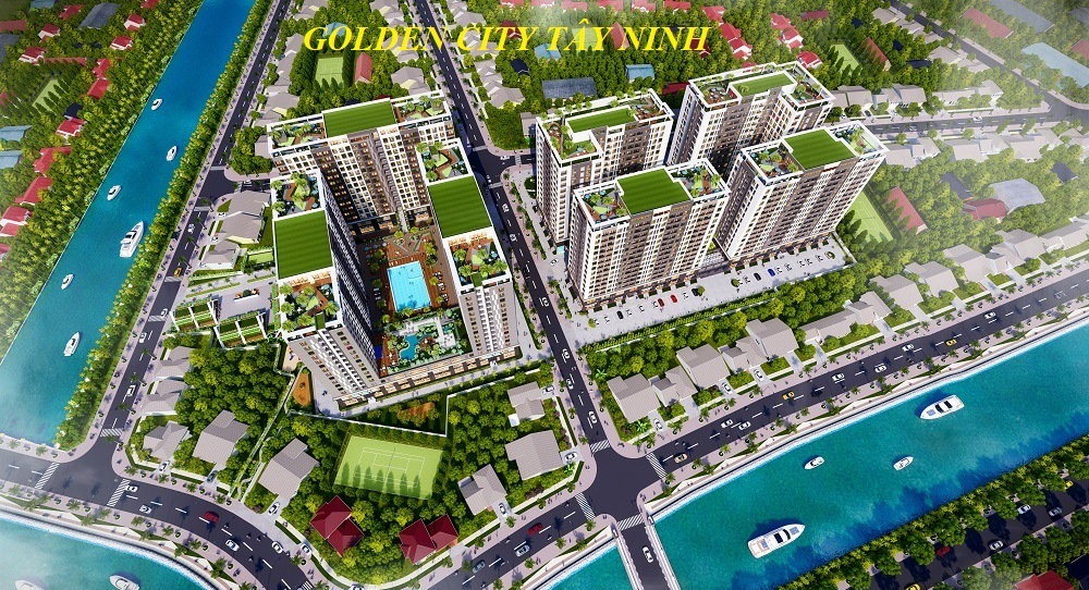 Phối cảnh tổng thể dự án nhà ở xã hội Golden City Tây Ninh tại TP. Tây Ninh