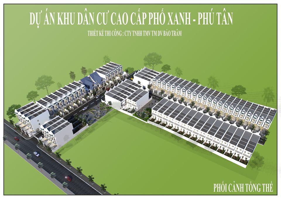 Phối cảnh tổng thể dự án Khu dân cư Phố Xanh - Phú Tân